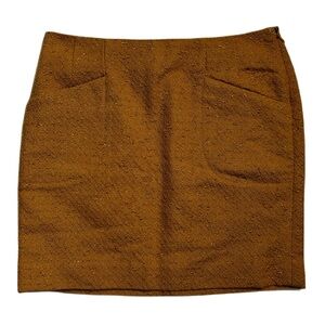 Outback Red Vintage Mustard Yellow Boucle Textured Mini Skirt w/ Pockets